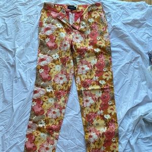 Yellow and pink floral pants